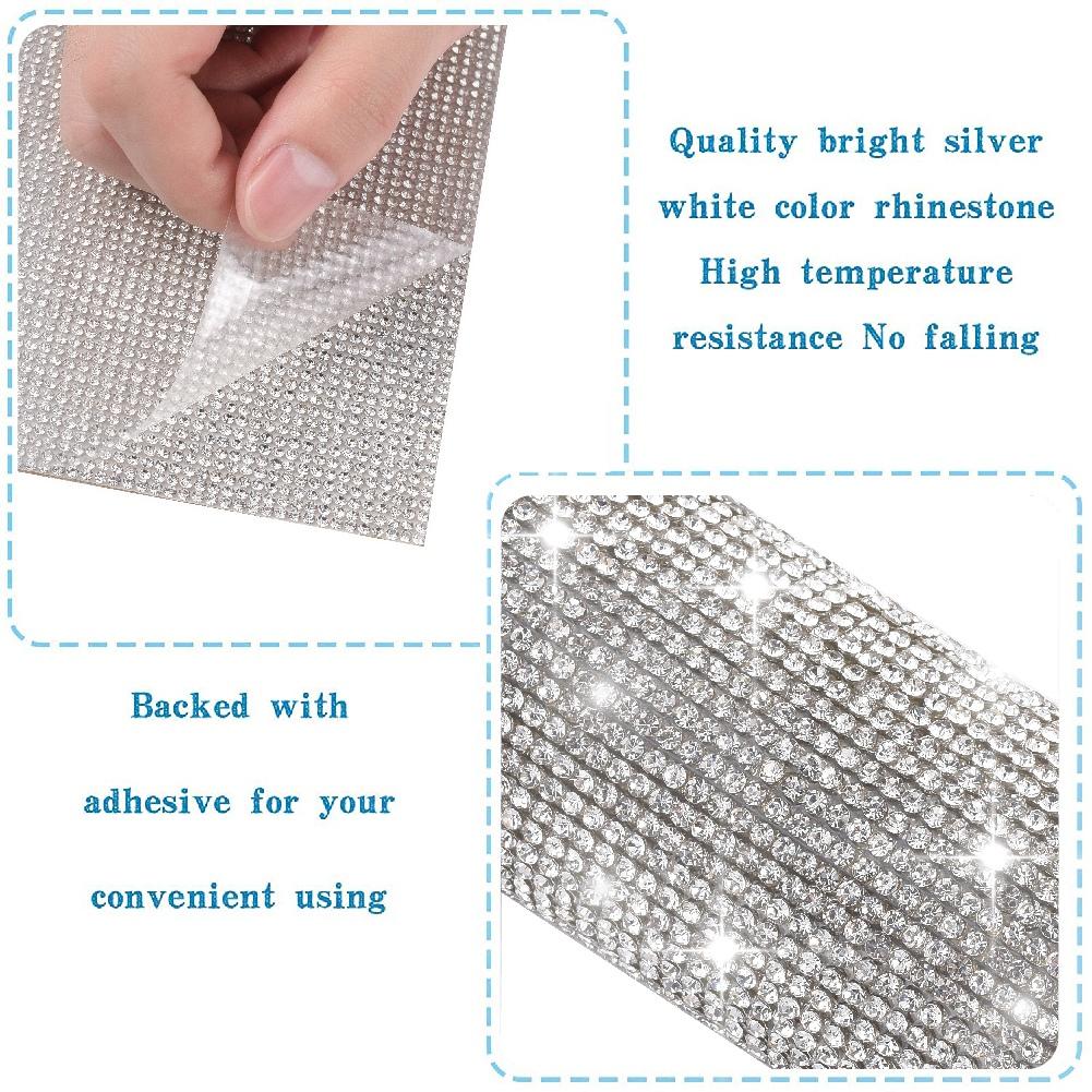 Bling Crystal Automotive Interior Sticker Sheet Self Adhesive Diamond Rhinestones Wraps Trim Decals Film for DIY Craft Car Decor