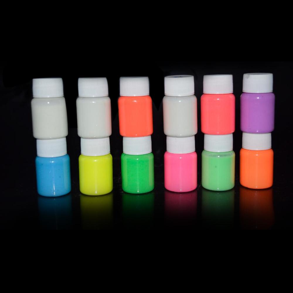 20g Glow in the Dark Fluorescent Colorful Acrylic Luminous Paint Bright Pigment DIY Crafts Painting Tool