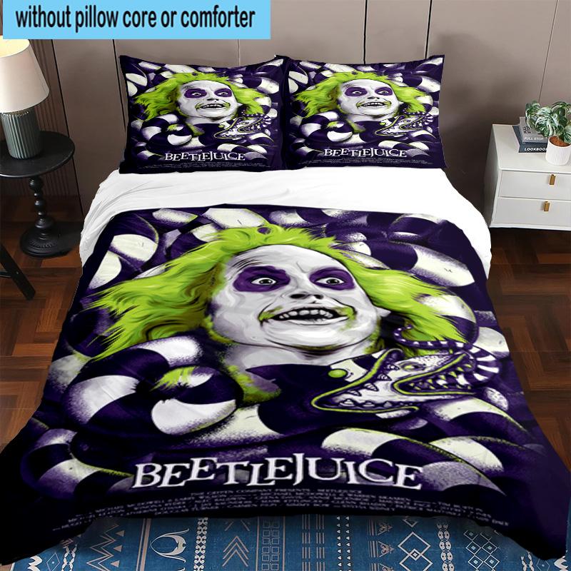 3PCS Beetle Haunted House 3pcs Bedding,Including 3PCS Duvet Cover And 2pcs Pillowcases Perfect for Christmas,Ideal for Bedroom, Dormitory