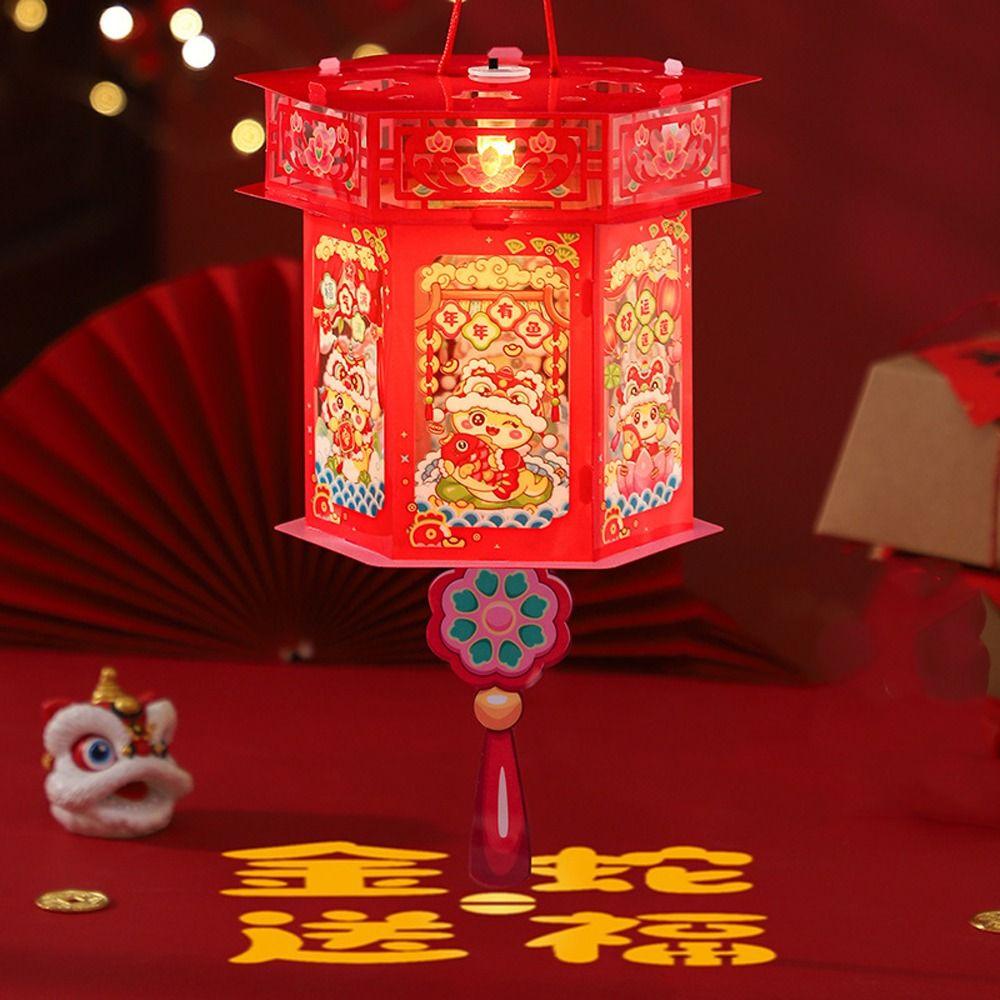 Мультфильм Новый год Светящийся Фонарь Традиционный Весенний Фестиваль Фонарь Детский Подарок