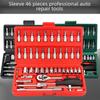 46-Piece Auto Repair Tool Set with Socket, Ratchet Wrench, and Bit Combination