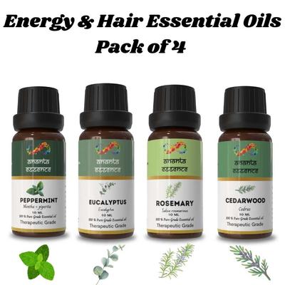 Комбо эфирных масел Ananta Energy & Hair – Мята, Эвкалипт, Розмарин и Кедр (10 мл × 4)