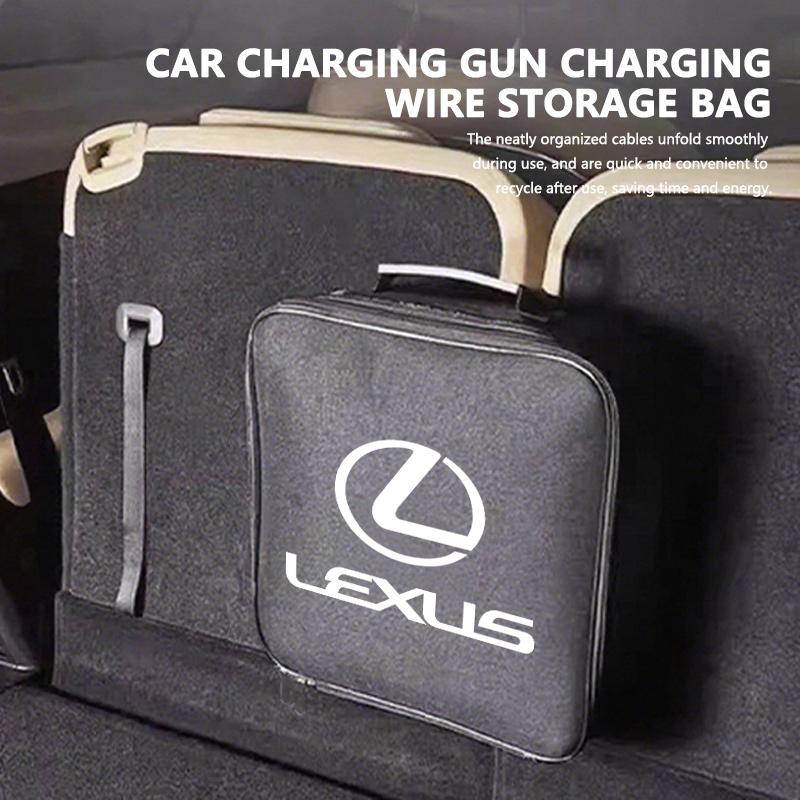 For Lexus Car Charge Cable Storage Box Charging Gun Organiser Bag RX350 IS250 IS200 GS300 LX570 RC350 UX250h ES350
