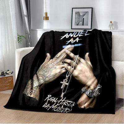 Anuel AA Рэпер Хип-хоп Певец Одеяло Диван Офис Походы Пикник Супер Мягкое Одеяло Мода Фланелевые Пледы Одеяло подарок на день рождения#