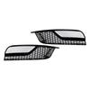 Gloss Black Front Fog Light Grill Covers 8V5807681A9B9 8V5807682A9B9 Fit A3 8V Sedan 2013-2016
