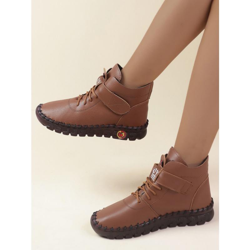 Новая весенняя повседневная женская обувь, лоферы на платформе, кожаные туфли на плоской подошве со шнуровкой, обувь без шнуровки для мам, Mujer Zapatos Chaussure Femme