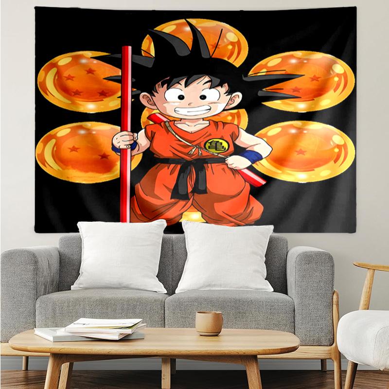 1PC Goku Anime K-pop music group Tapestry Accessories for Bedroom,Livingroom, dormitory Room Wall Decor Fan Birthday Gifts