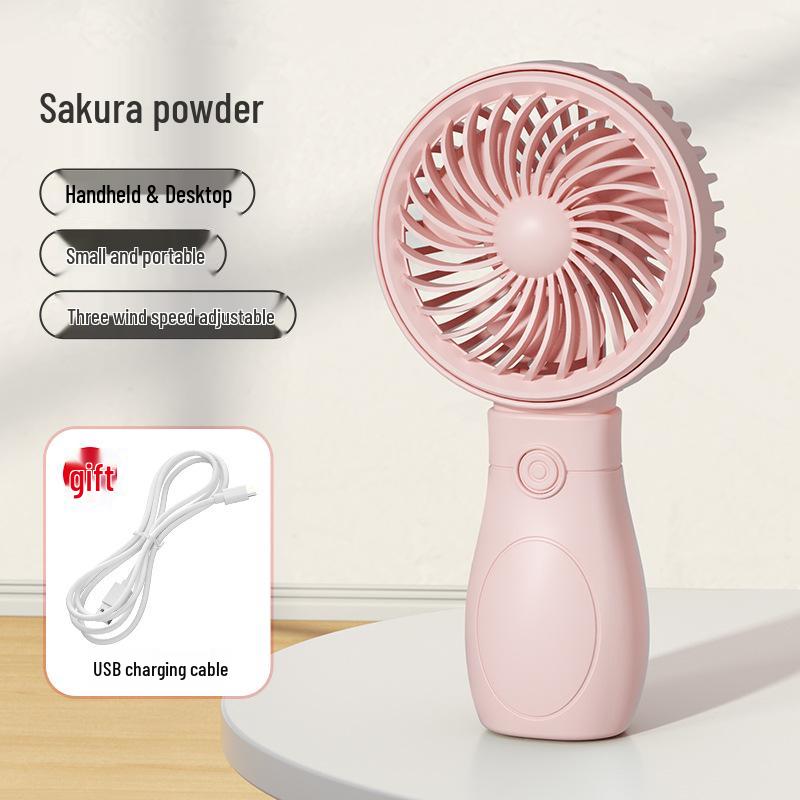 Portable Mini USB Rechargeable Handheld Fan with Desktop Stand - Student Gift