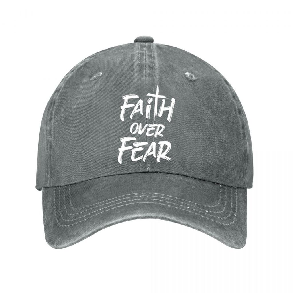 Faith Over Fear Snapback Hat New Vintage Washed Cotton Baseball Cap Parent Kids Sun Hats