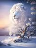 Алмазная живопись Новые поступления Белоснежный лев Diy Полный квадратный круглый дрель Стразы Вышивка Зимний пейзаж Животные Мозаика Наборы для вышивки крестом