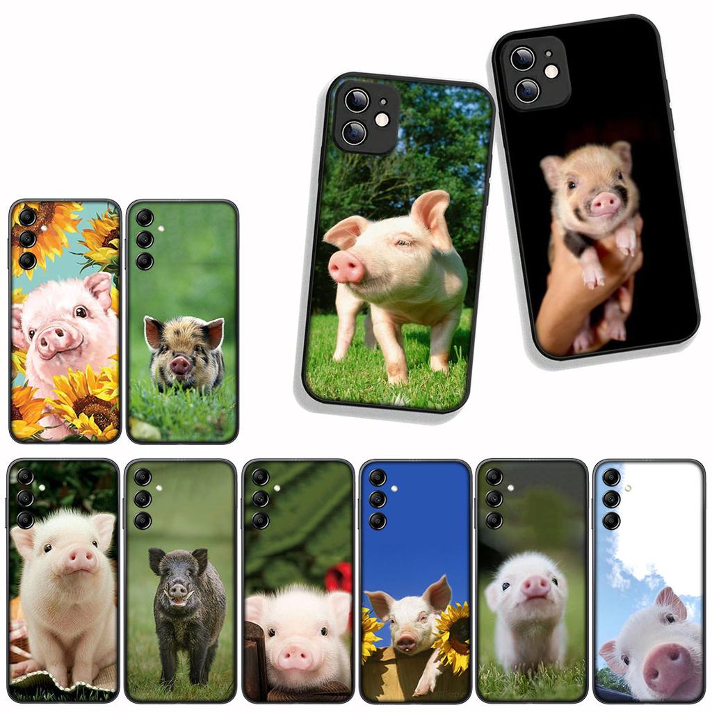 for Samsung Galaxy S25 S23 S22 S24 FE Ultra Plus A56 A05 A06 A15 A16 A57 S7 Edge Phone Cover Case Anime Cute Pig Funny