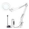 Tomshine Flexible Clamp-on Table Lamp with 8x Magnifier Swing Arm Dimmable LEDs Desk Light 3 Color