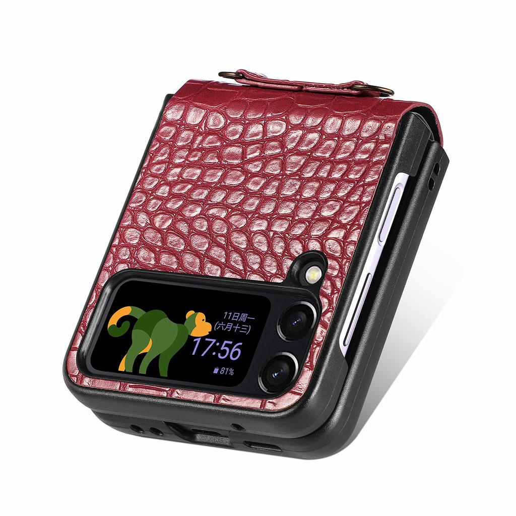 Противоударный ремешок, модный кожаный чехол-бумажник для Samsung Galaxy Z Flip 4 5G Flip4 Zflip4, карманный чехол для карт, аксессуары для телефонов, чехлы