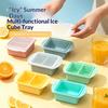New Silicone Tray With Lid Single Double Compartment Freezer Mold For Summer Drinks 5