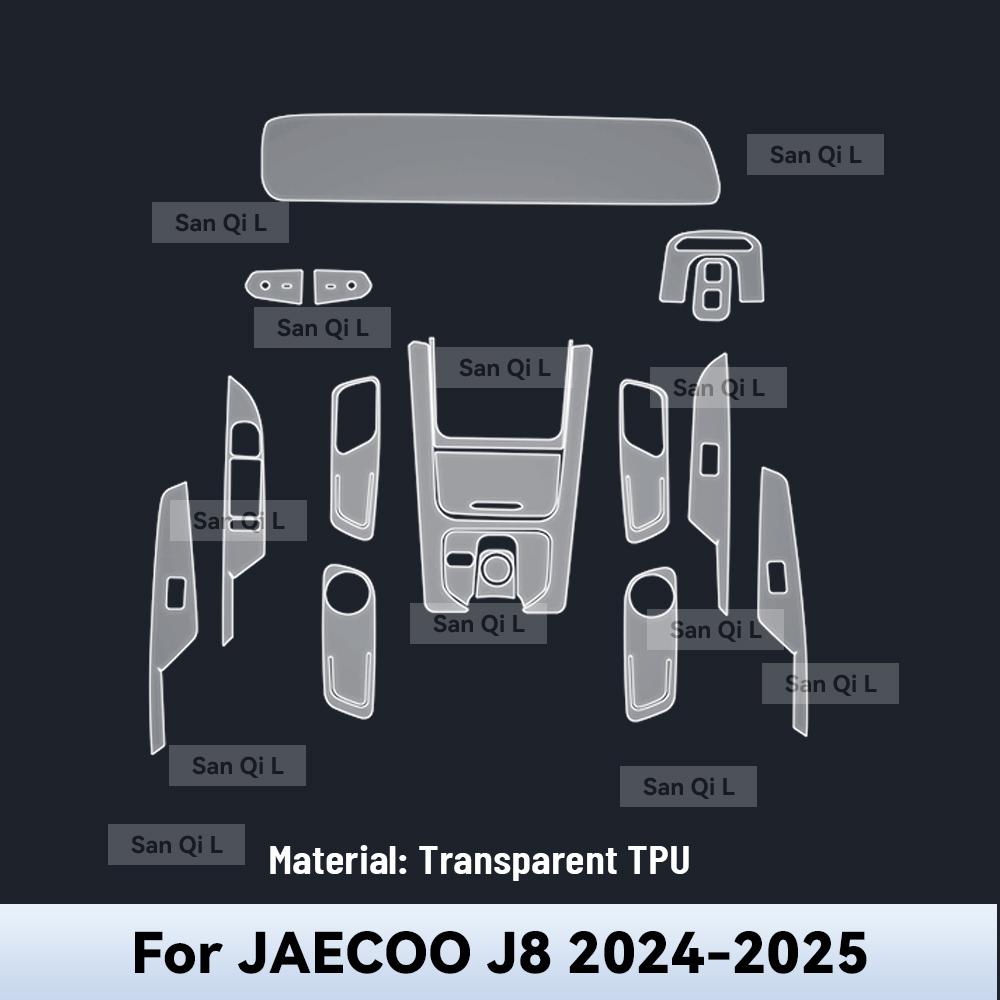 For JAECOO J8 2024 2025 TPU Car Navigation Screen Film Central control Protective Sticker Anti-scratch Interior Accessories