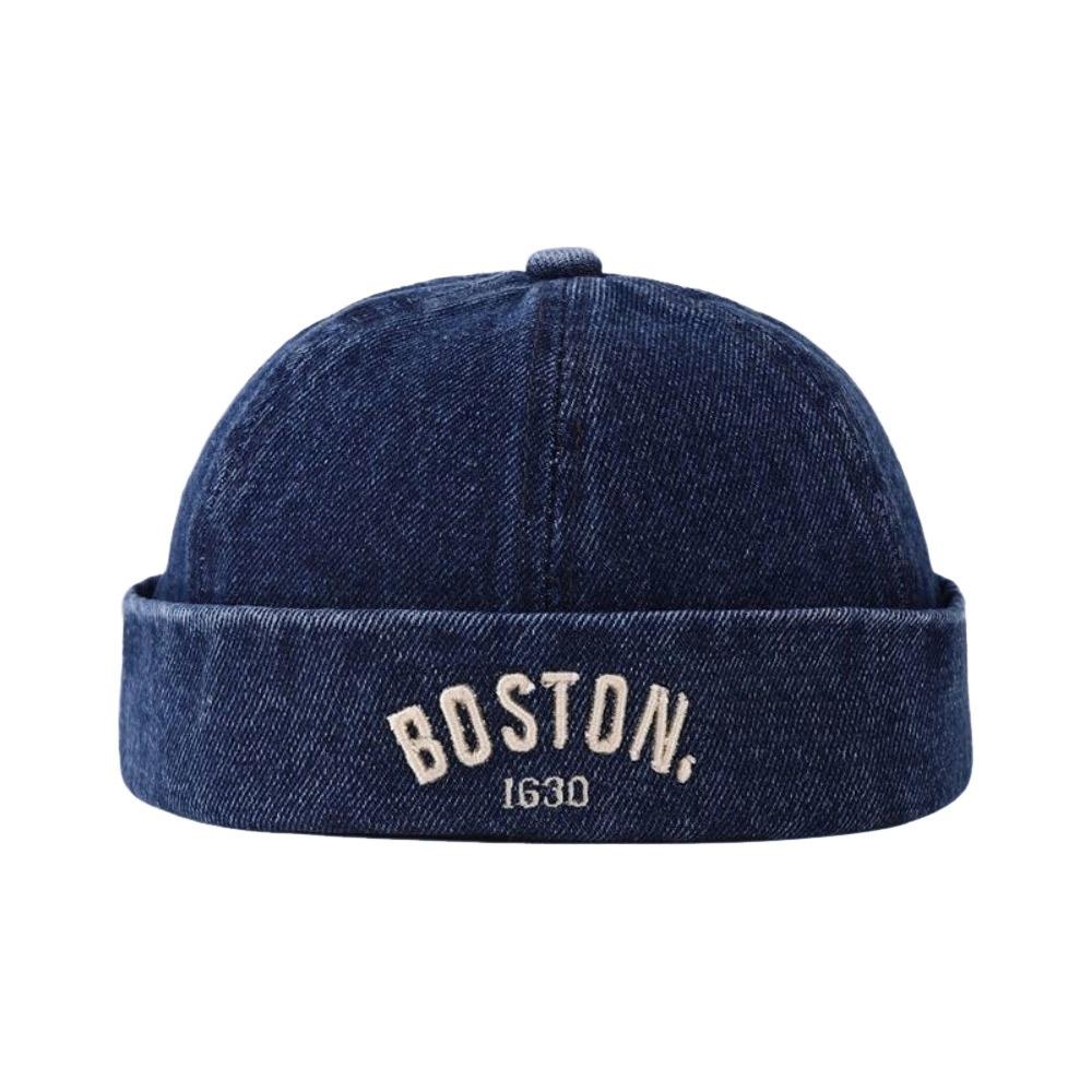 Letter Embroidered Baby Brimless Hat Adjustable Sun Protection Children Melon Beanie Breathable Cotton Denim Landlord Cap Summer