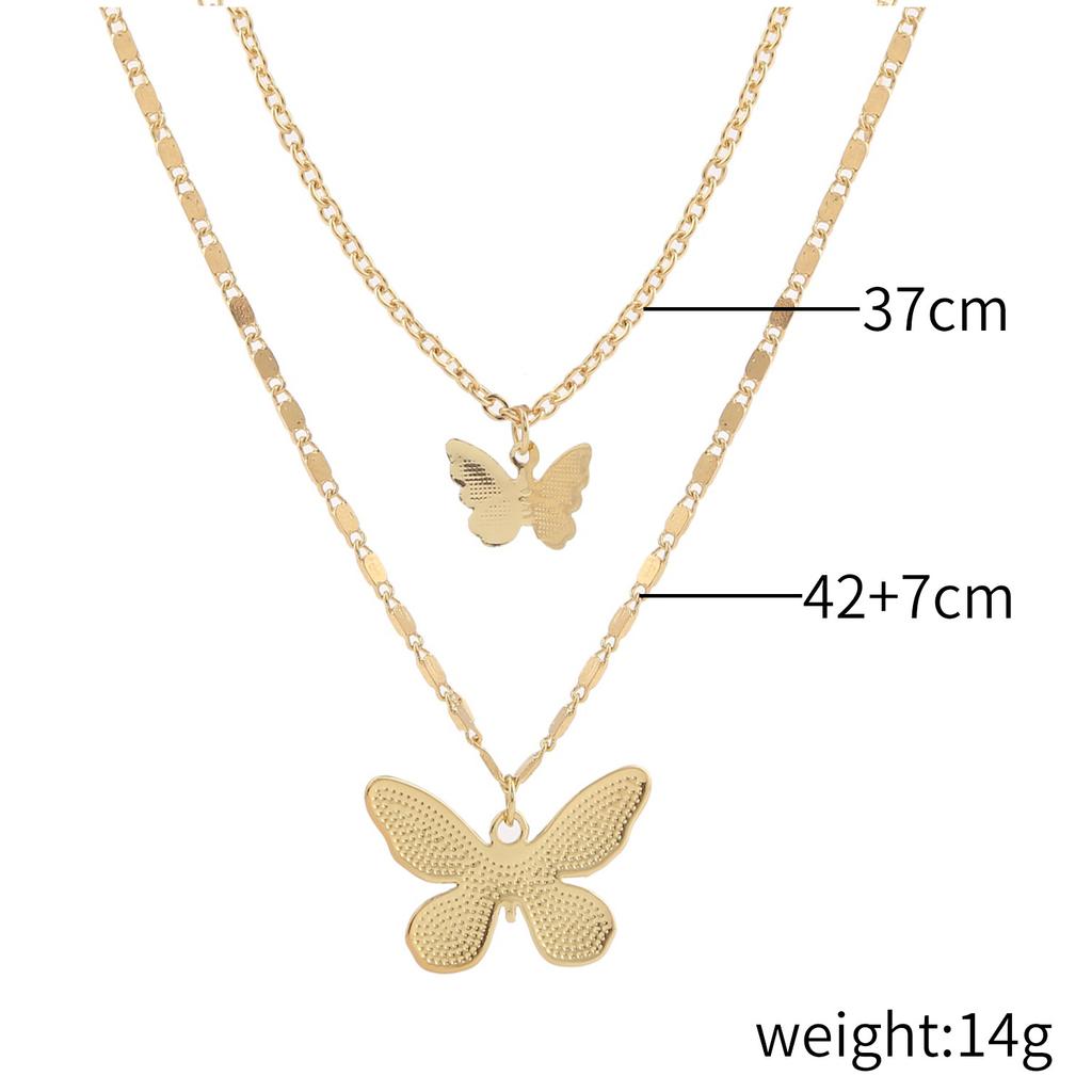Necklace for Women Jewelry Fashion Necklace Double Layer Hip Hop Niche Premium Sense Hip Hop Butterfly Pendant Necklace Female Elegant Necklace