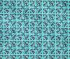 oneOone Cotton Flex Aqua Blue Fabric Check & Artistic Floral Sewing Craft Projects Fabric Prints By Yard 40 Inch