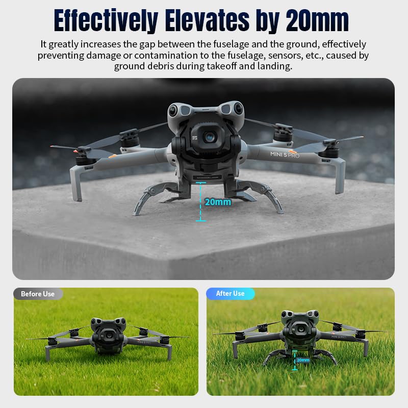 Специальное шасси для DJI Mini 5 Pro, Складное, Выдвижное шасси-защита, Дополнительный защитный аксессуар 20 мм