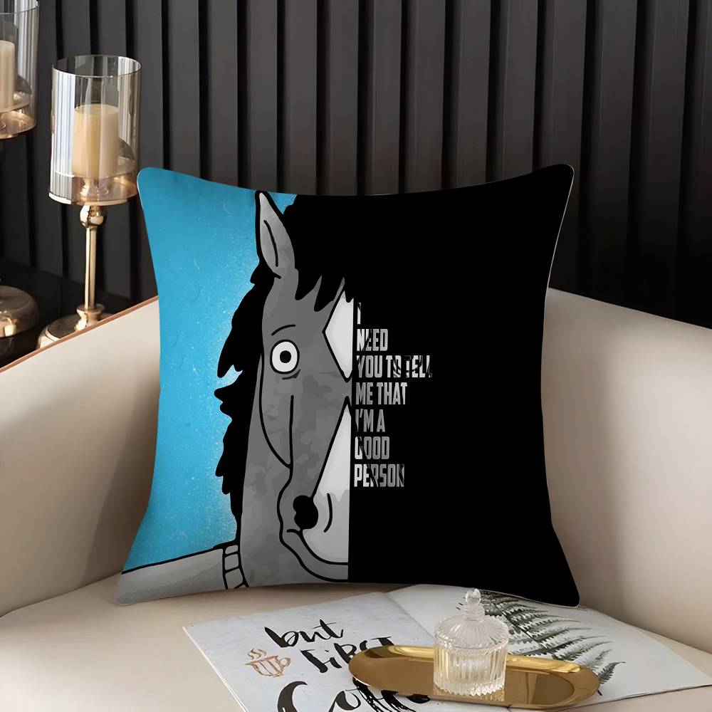 B-Bojack Horseman Наволочка для подушки Домашний Общежитие Спинка стула Короткий плюш Двусторонняя печать Офис Время для сна Чехол для подушки