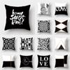 Black and White Geometric Stripe Pattern Pillowcase Home Living Room Sofa Decorative Cushion Cover Pillowcase
