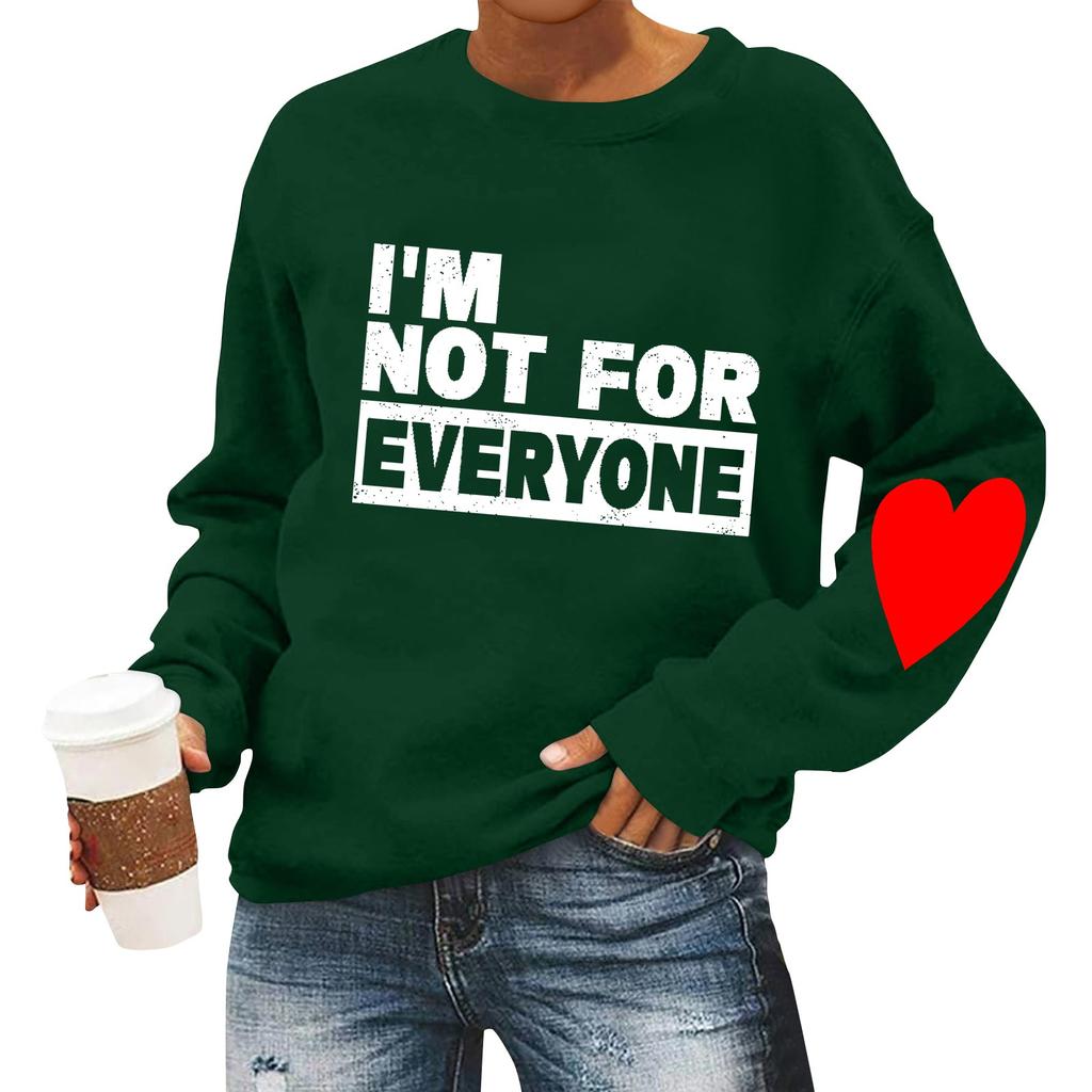 Женская повседневная мода ко Дню святого Валентина с принтом, длинным рукавом, круглым вырезом, толстовки, пуловеры, топы