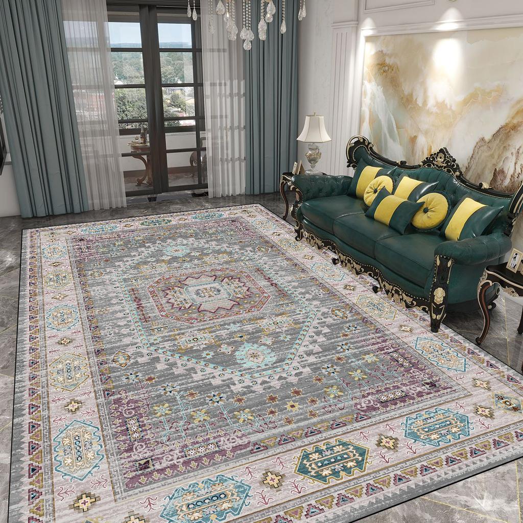 Персидский винтажный ковер Большая площадь Гостиная Декоративные ковры Классический Легкая роскошь Декор спальни Ковер Нескользящий Моющийся Напольный коврик