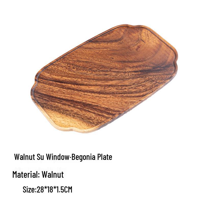 Универсальный поднос из японского ореха – Идеально подходит для подачи чая, фруктов или пиццы в отелях