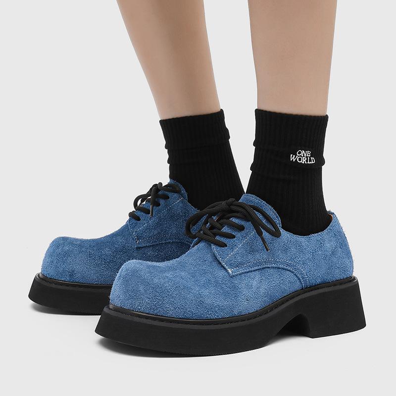 Туфли с большой головой мужские туфли трендовые черные нишевые Микки с высоким чувством дерби на толстой подошве с увеличением роста хулиганские красивые 9522-H