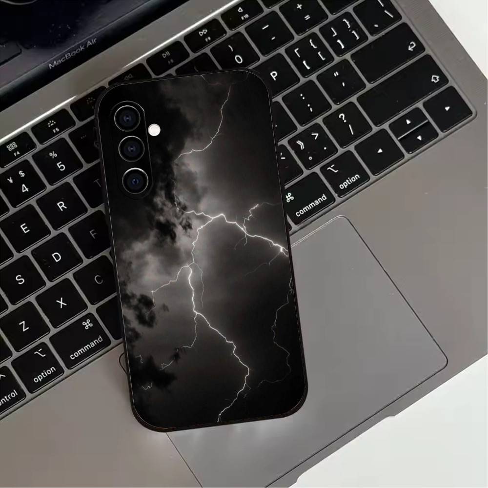 Чехол для телефона «Темная ночь и молния» для Samsung Galaxy A73, A72, A71, A70, A53, A52, A51, Мягкий силиконовый черный чехол