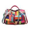 Hand-stitched Geometric Pattern Shoulder Bag for Women  Single Shoulder  Color Contrast  Casual Crossbody Bag