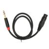 Female XLR To 6.35mm Jack O Cable Instrument Cable for Microphone Electric Guitar 0.75 Meter