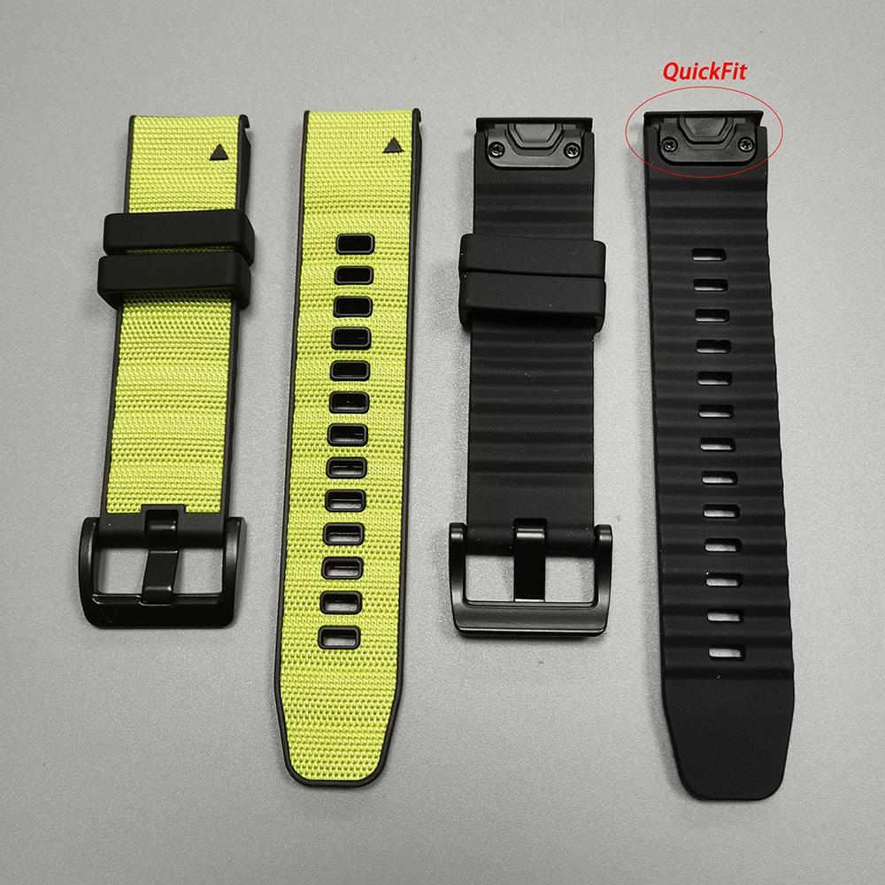 QuickFit 22mm 26mm Leather+Silicone Strap For Garmin Fenix 8 47mm 51mm 7 7X 6 6X 5 5X Plus Enduro 3 Tactix 9 Forerunner 965 955 970 Nylon Band