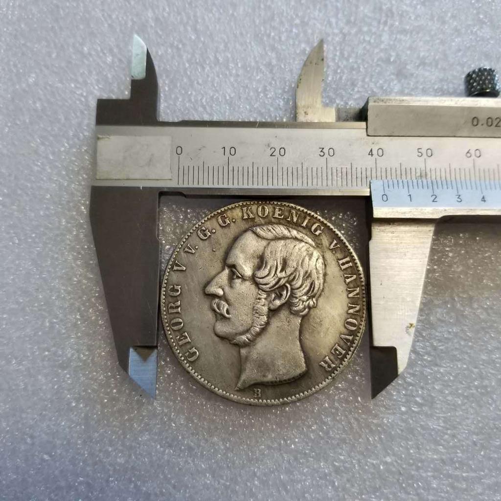 1855 Германия 2 талера / 3,5 гульдена серебряная монета с изображением льва и лошади