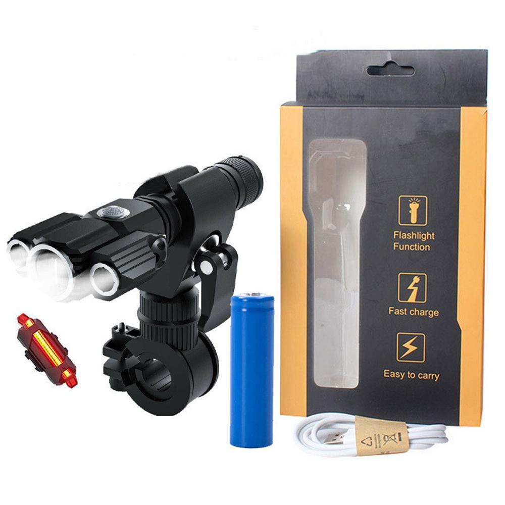 Usb Rechargeable Led Bicycle Headlight Bike Head Light Front Lamp Set Cycling