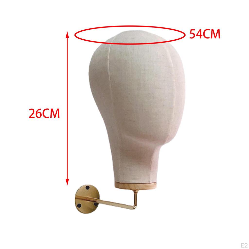 Manikin Head Canvas Mannequin ,Multipurpose Sturdy Wall Mounted Wig Display Hat
