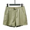 Fashion Women Pants High Waist Spring Summer Comfortable Linen Shorts Pants Solid Drawstring Large Size Thin Loose Wide Leg Shorts