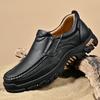 Модные мужские туфли на толстой подошве, повседневные туфли из натуральной кожи, мужские универсальные лоферы, классические мужские туфли для свадьбы 2024 года, новые мужские туфли без застежек на плоской подошве