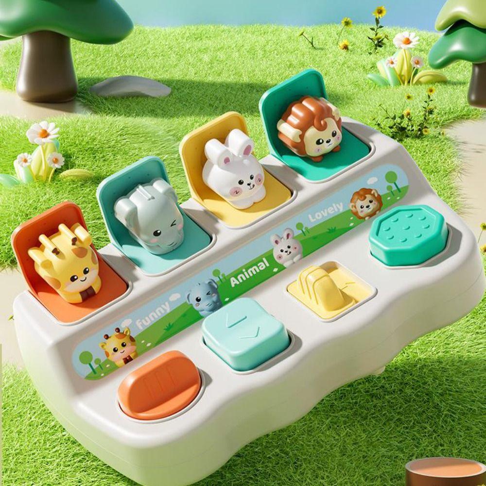Montessori Interactive Animal Toy Box Cartoon Animals Pop-up Animals Toy Kids Gifts