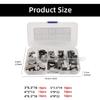 Набор assortment ключей для двигателя, assortment пружинных клиньев из углеродистой стали, assortment полукруглых забивочных клиньев. Необходим для ремонтных работ в мастерской.