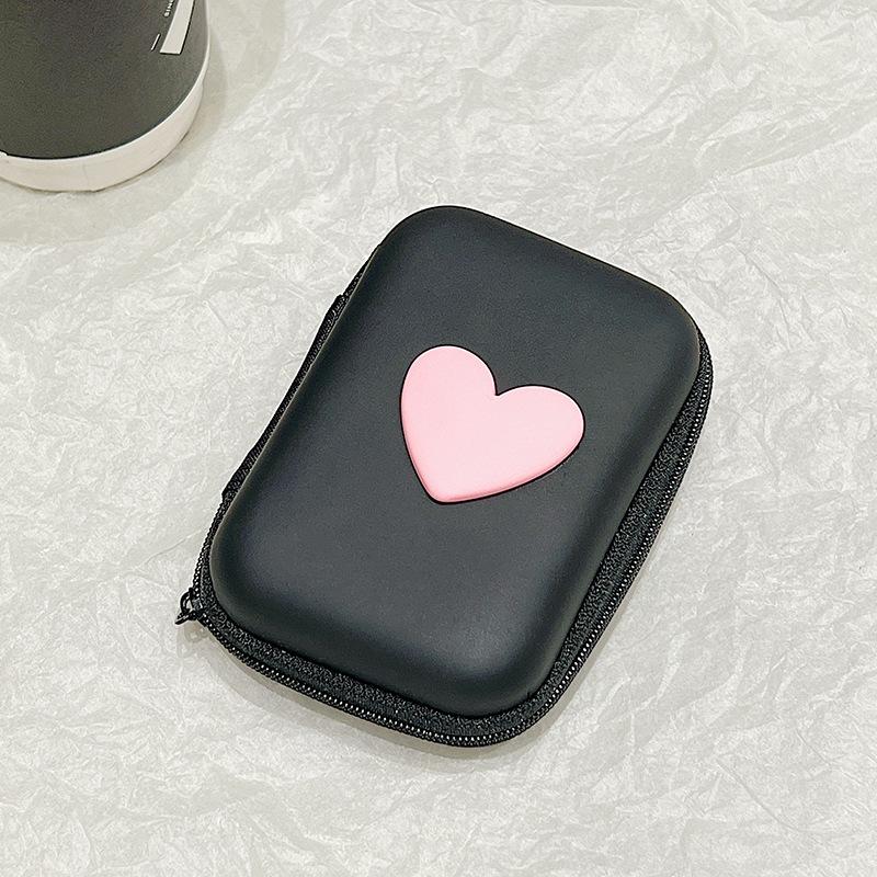 3D Love Heart Наушники Кабель для передачи данных Сумки для хранения Зарядное устройство Power Bank Прямоугольная коробка Сумка на молнии Карманный чехол