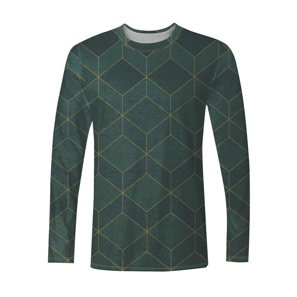 Муж. Футболка Круглый вырез Одежда Одежда На открытом воздухе Длинный рукав С принтом Модельер Винтаж