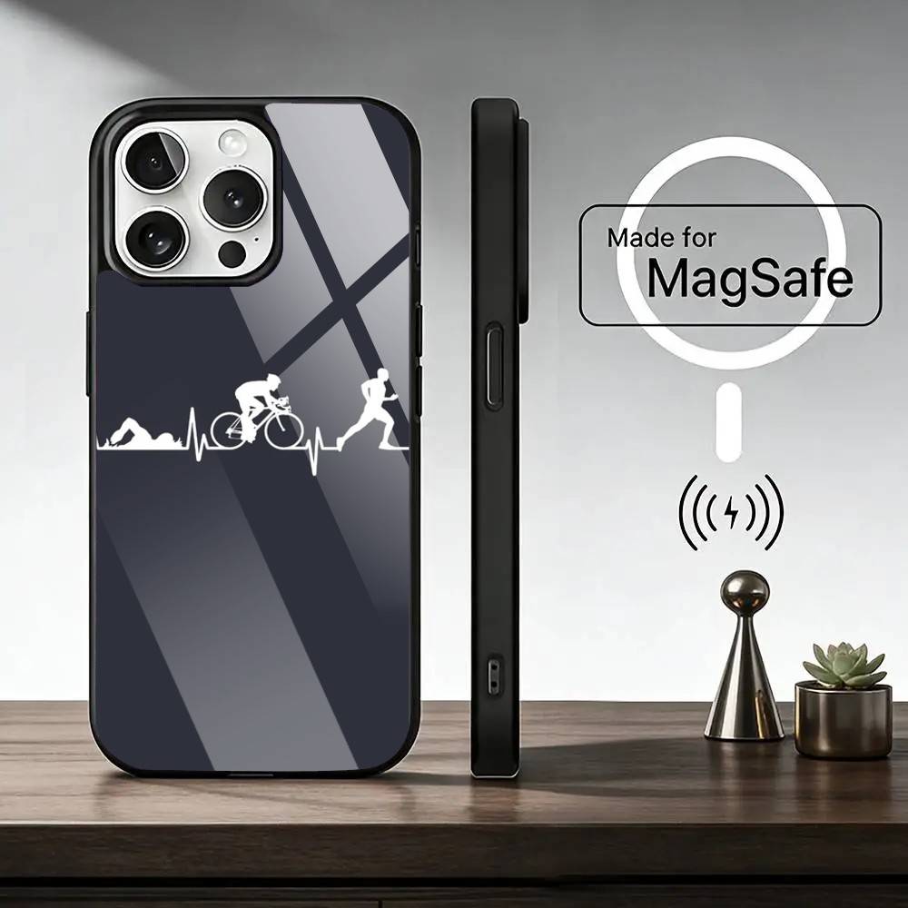 Triathlon Swim Bike Run Tri Life  Phone Case For iPhone17,16,15,14,13,12,11 Plus,Pro Magnetic with Magsafe Wireless Charging