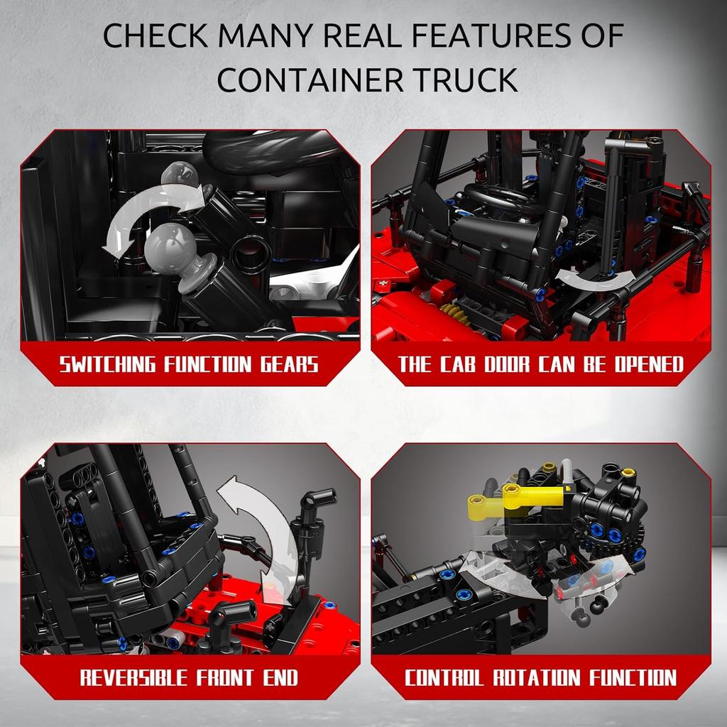 MOULD KING 17029/17030 Набор моделей для сборки контейнеровоза с ножницами Технический радиоуправляемый автомобиль для взрослых Для детей Подарок на день рождения