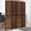 VidaXL Room Divider 4 Panels, Room Separator, Privacy Screen, Living Room Bedroom Screen, Dark Brown Wood 358706