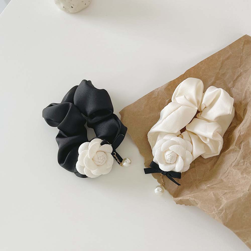 Аксессуары Жемчужная Ткань Девочки Женщины Камелия Резинки для Волос Повязки на Голову Эластичная Резинка для Волос Круг для Волос