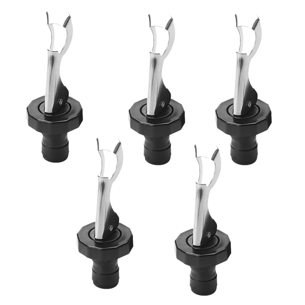 5pcs Silicone Manual Beverage Stopper Leakage Proof Design Airtight Seal Plug Champagne