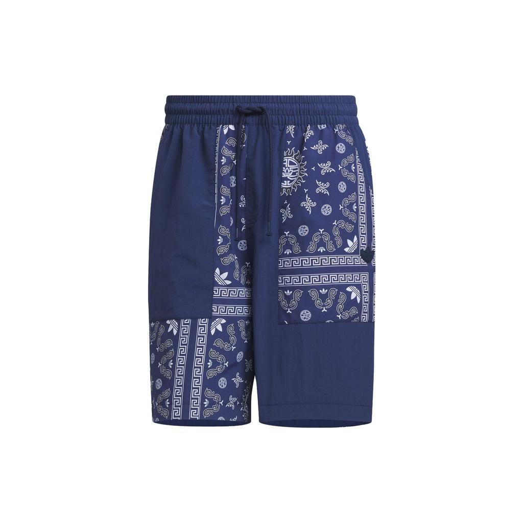 Adidas Originals Trefoil Toc Woven Shorts With Paisley Print Men Shorts Navy IP1783