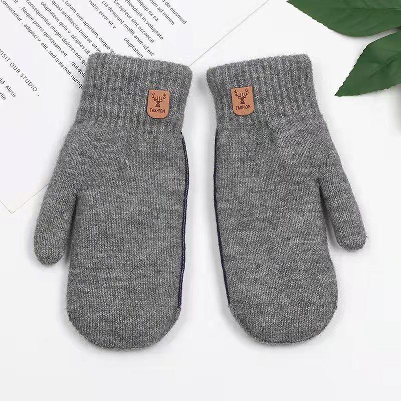 Мужские теплые зимние перчатки из бархата и хлопка для езды на велосипеде. Ветрозащитный, утолщенный шерстяной трикотаж. Корейский стиль. Сумка в комплекте.