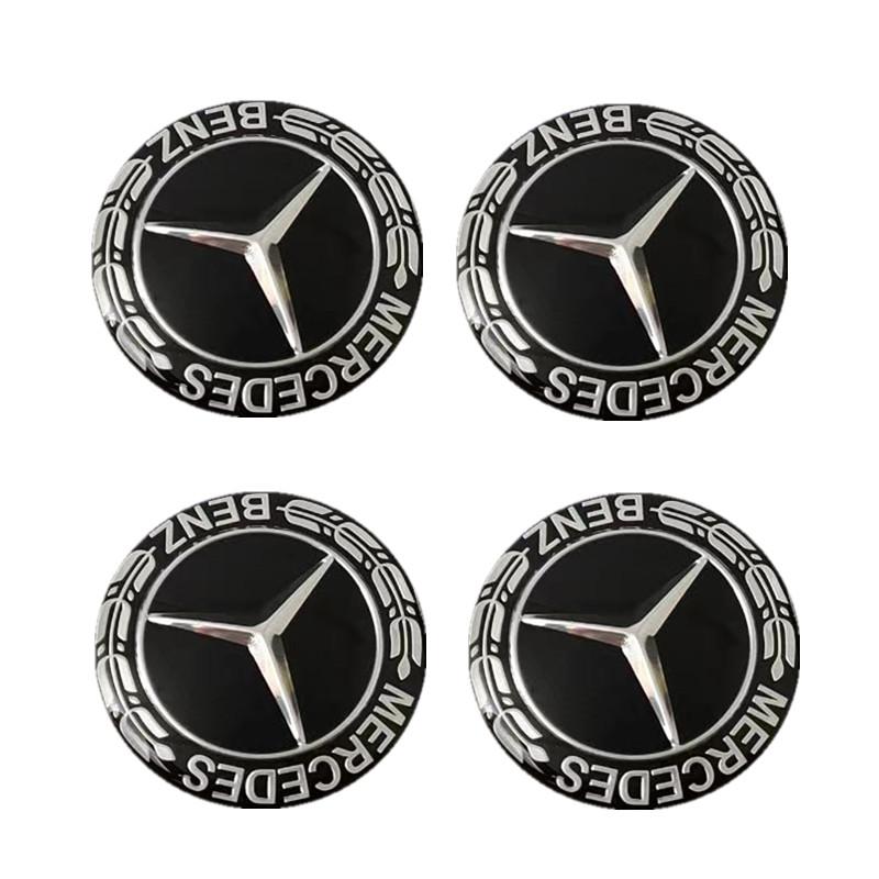 For Benz 4Pcs 56mm Car Wheel Center Hub Cap Stickers Decorative Accessories Exclusive AMG W124 W203 W204 SPRINTER V CLASS VIANO